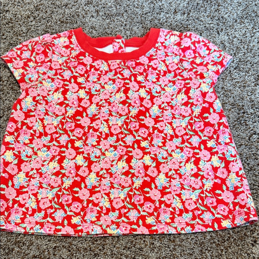 Janie and Jack Red Floral Short Sleeve Tee